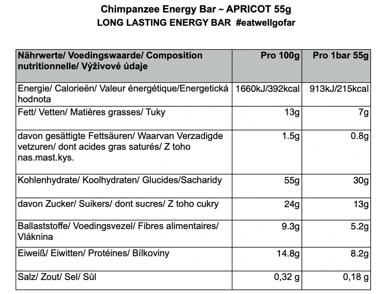 Chimpanzee Nutrition CHIMPANZEE Barre énergétique Abricot - 65g 2 Chimpanzee Nutrition CHIMPANZEE Barre énergétique Abricot - 65g – Image 2