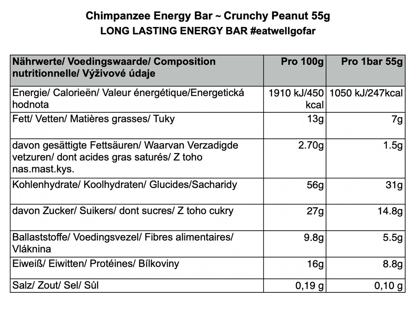 Chimpanzee Nutrition CHIMPANZEE Barre énergétique Cacahuètes - 65g 2 Chimpanzee Nutrition CHIMPANZEE Barre énergétique Cacahuètes - 65g – Image 2