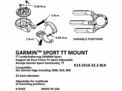 K-EDGE Mount Support GPS Garmin Sport TT -Pas Cher Vtt Magasin k edge mount support gps garmin sport tt 3