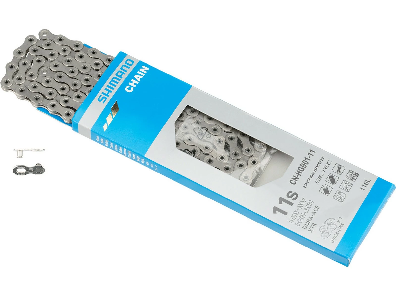 SHIMANO Chaîne Dura-Ace / XTR HG901 11v Quick-Link 116 Maillons 1 SHIMANO Chaîne Dura-Ace / XTR HG901 11v Quick-Link 116 Maillons
