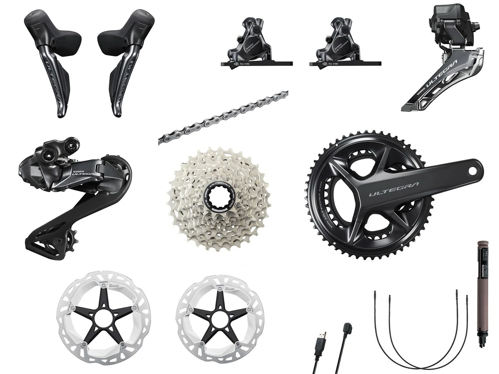 SHIMANO Groupe Ultegra Di2 2x12v R8100 Disques 50/34 - 11/30 1 SHIMANO Groupe Ultegra Di2 2x12v R8100 Disques 50/34 - 11/30