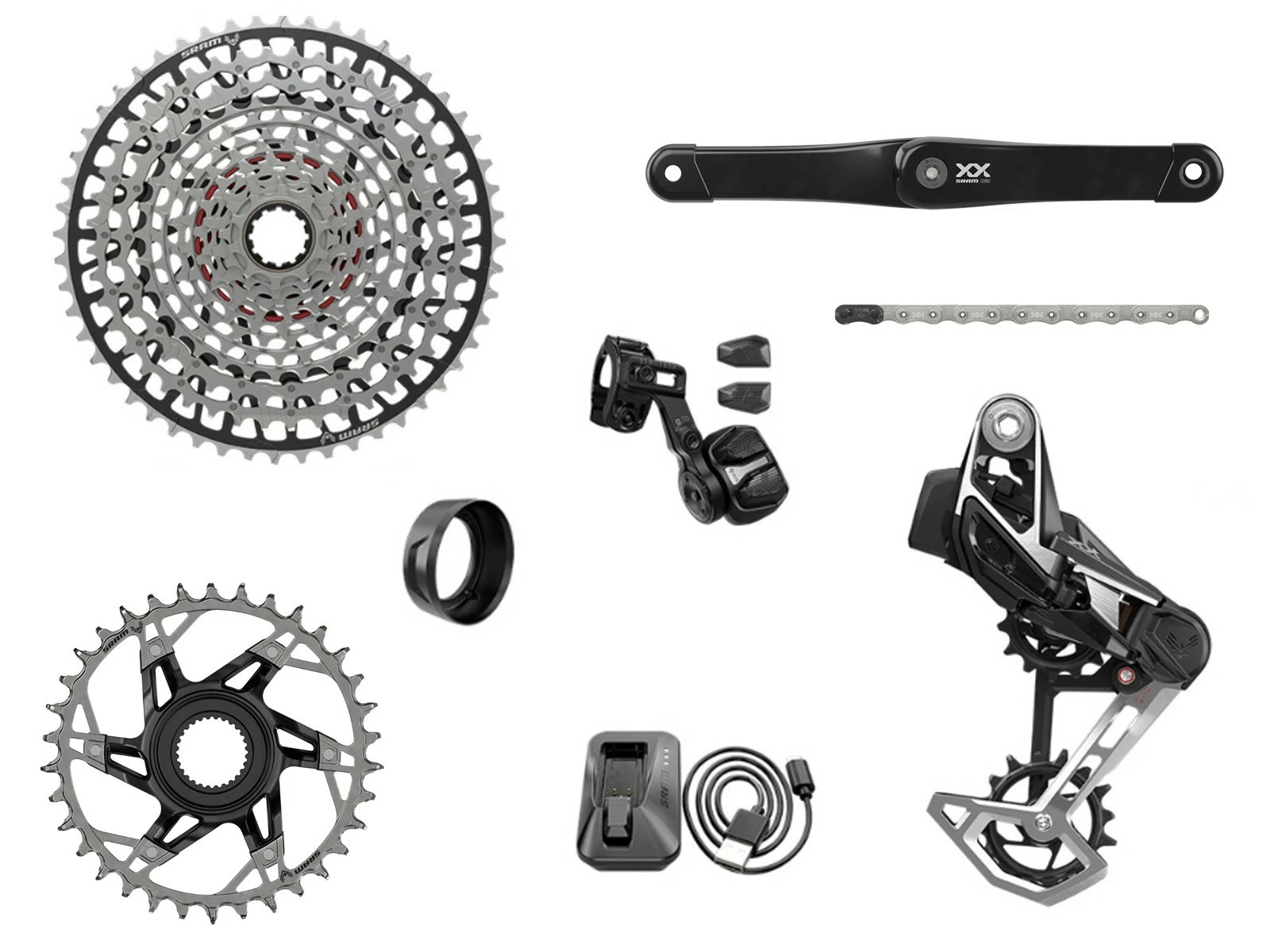 SRAM Groupe Complet XX T-TYPE EAGLE Bosch E-VTT 104 BCD 12v 36 Dents 10-52 1 SRAM Groupe Complet XX T-TYPE EAGLE Bosch E-VTT 104 BCD 12v 36 Dents 10-52