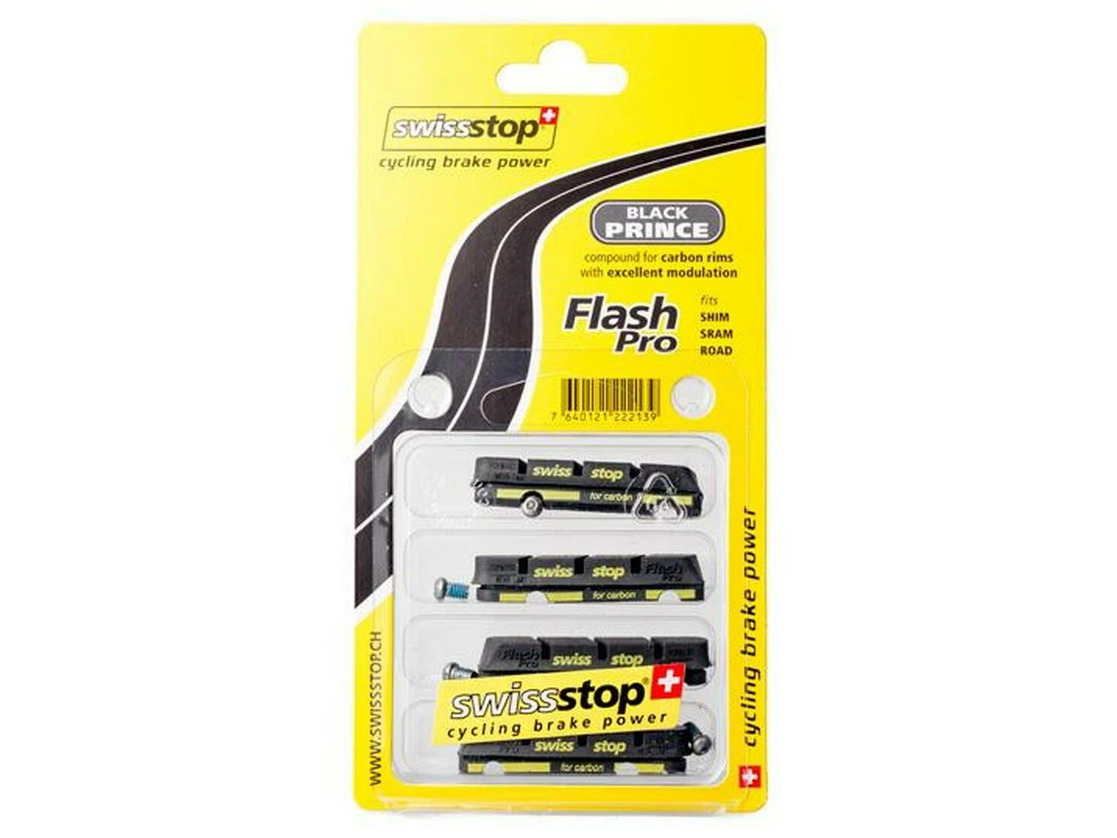 SWISSSTOP Pack De 4 Patins Flash Pro Black Prince Shimano/Sram - Carbone 2 SWISSSTOP Pack De 4 Patins Flash Pro Black Prince Shimano/Sram - Carbone – Image 2